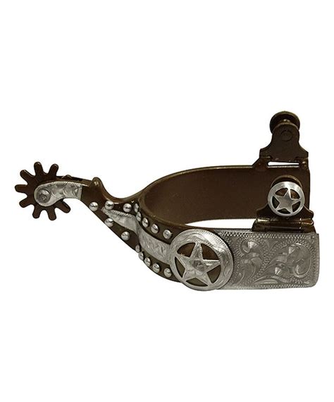 Showman Brown Steel And Engraved Texas Star Spurs Women Texas Star