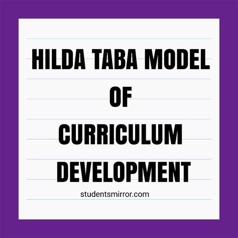 Hilda taba model of curriculum development – Artofit