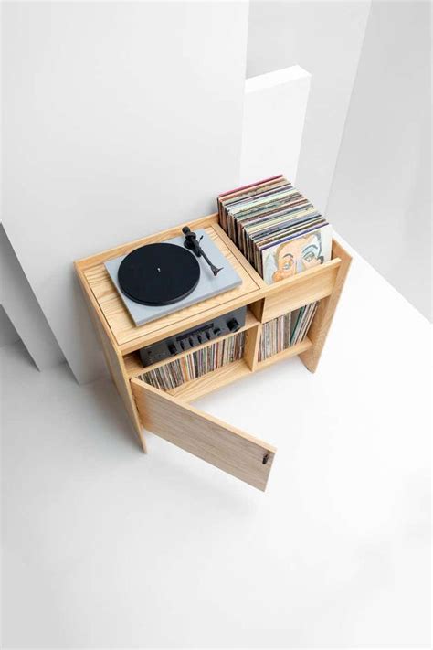 Unison Vinyl Record Storage Stand In Natural Walnut Vinyl Record