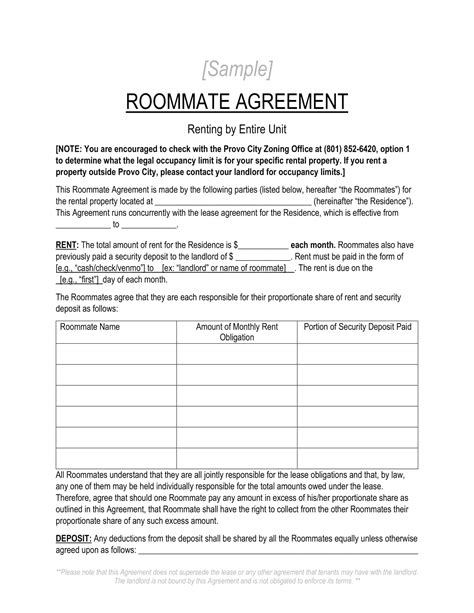 Free Printable Room Rental Agreement Templates [Word & Excel] Form