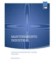 EVA 4A Mantenimiento Docx MANTENIMIENTO INDUSTRIAL TECNICO EN