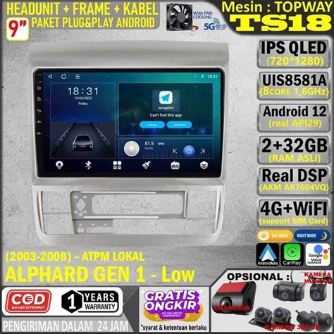 Jual Paket Headunit Android 9 Inch Frame Soket Pnp Toyota Alphard