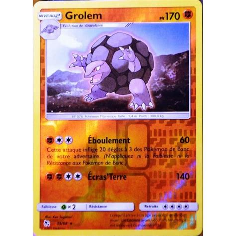 Carte Pokémon 35 68 Grolem Reverse Sl115 Soleil Et Lune