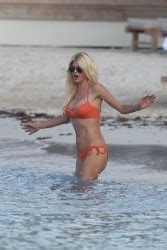 Victoria Silvstedt Orange String Bikini As She Soaks Up The Caribbean Sunshine On St Barths