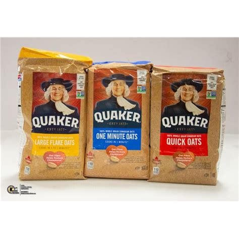 3 Bags Of Quaker Oats Large Flake Oats One Minute