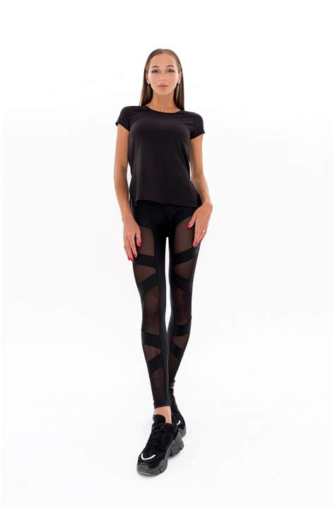 Лосины с вставками из сетки Лосины Leg Perfecto Black для спорта и ...