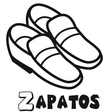 Dibujo de zapatos para colorear con los niños