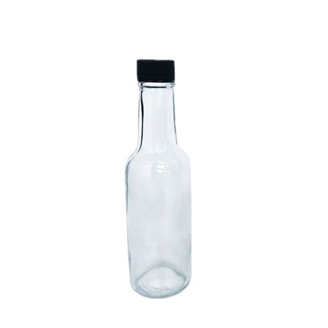 150ml 5oz Clear Glass Woozy Hot Sauce Bottle With Plastic Screw Lid