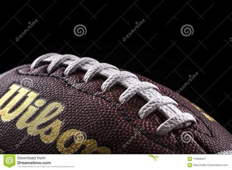 American Football Ball, Close-up View Editorial Photography - Image of ...