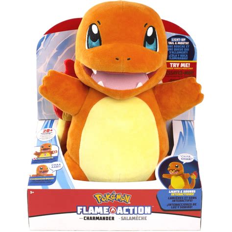 Pokemon Flame Action Plush Toy Charmander Big W