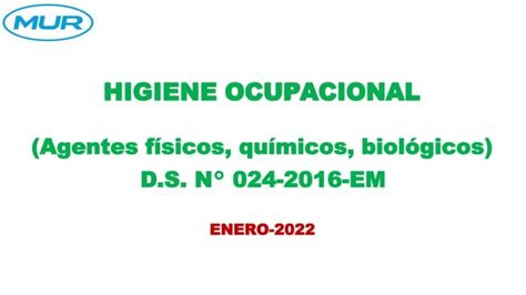 Higiene Ocupacional Agentes Fisicos Agentes Quimicos Y Biologicos