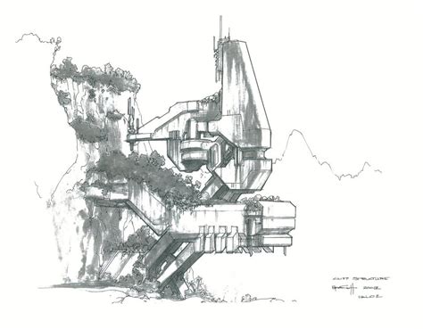 Halo 2 concept art. concept art so old it was drawn on paper!