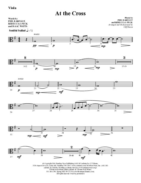 At The Cross Choral Anthem Satb Viola Sheet Music Pdf Lifeway Choral Arr Cliff Duren