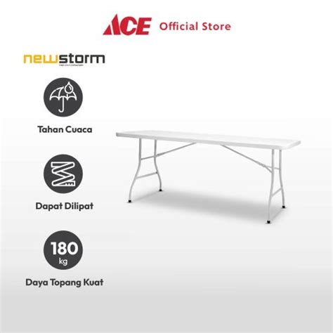 Jual Ace New Storm Molding Meja Taman Lipat Putih Foldable Garden