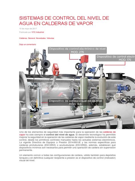 Sistemas De Control Del Nivel De Agua En Calderas De Vapor Caldera