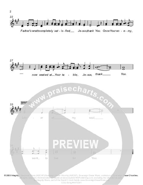 Jesus Thank You Sheet Music Pdf Sovereign Grace Praisecharts