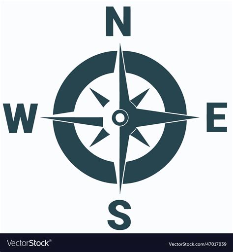 Compass wind rose north south east west Royalty Free Vector 