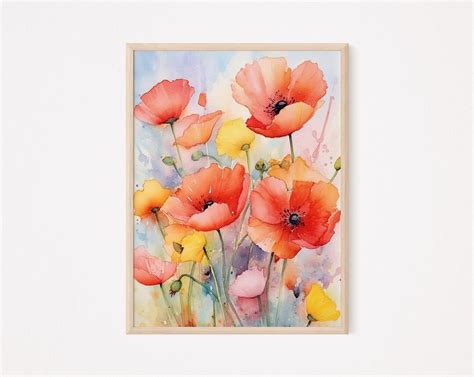 Red Poppy Wall Art Red Botanical Art Poppy Decor Floral - Etsy