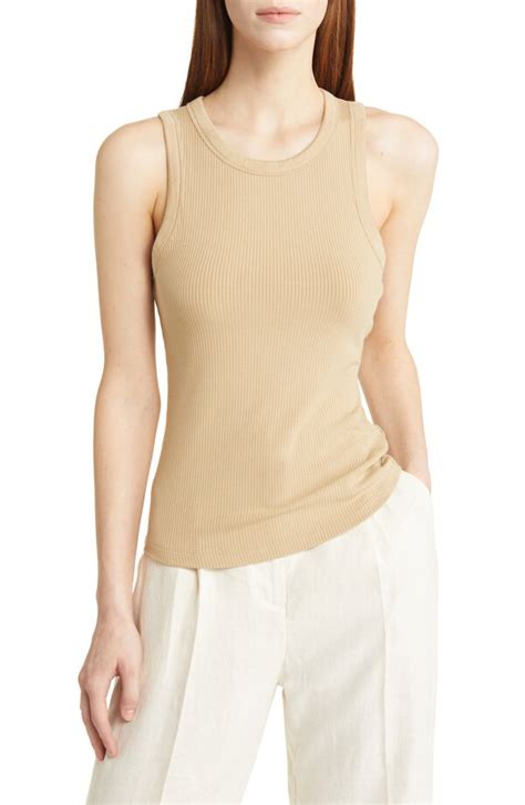 OTHER STORIES Scoop Neck Rib Tank Beige Editorialist