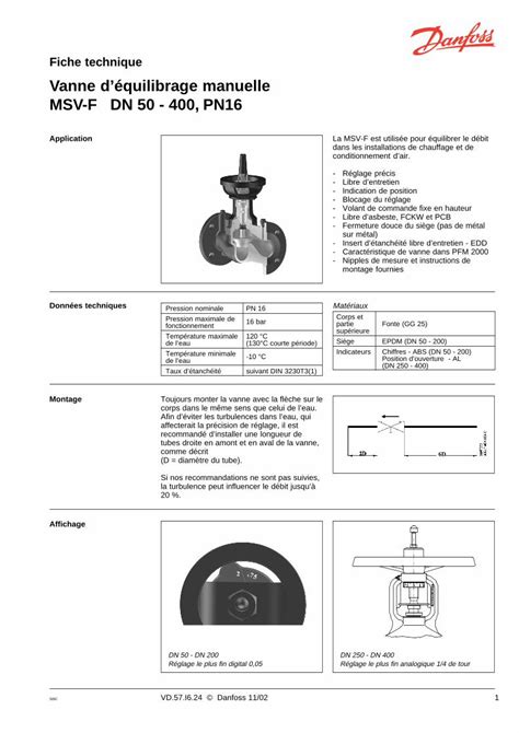 Pdf Vanne D Quilibrage Manuelle Msv F Dn Pn Be Cd Danfoss