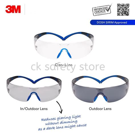 3M SF400SGAF-BLU SecureFit Safety Glasses W/Scotchgard Anti-fog DOSH ...