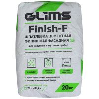 Шпатлевка цементная Glims Finish-F белая 20 кг купить по цене 849,00 ...