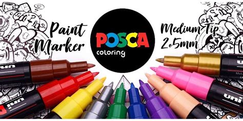 UNI POSCA Caneta Marcadora PC 1M 3M 5M Pôster À Prova D água Material