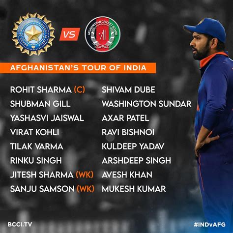 India's squad for their 3 match T20I Series against Afghanistan : r/Cricket