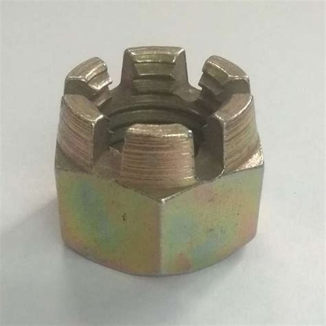 Polished Hexagonal Mild Steel Castle Nut For Hardware Fitting Size