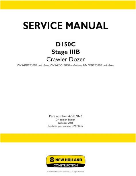 Manual De Servicio En Pdf De La Topadora Sobre Orugas New Holland D150C