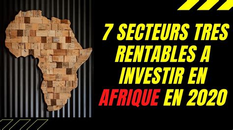 Investir En Afrique Secteurs Tres Rentables A Investir En Afrique