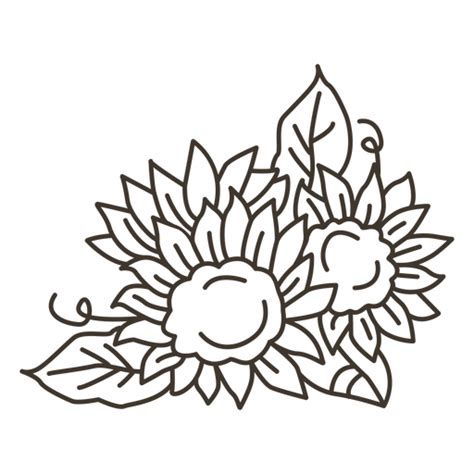 Design Png E Svg De Decoração Com Flores Na Fronteira Com A Natureza