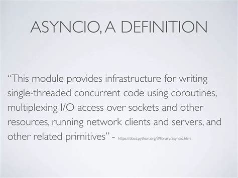 Introduction To Python Asyncio Ppt