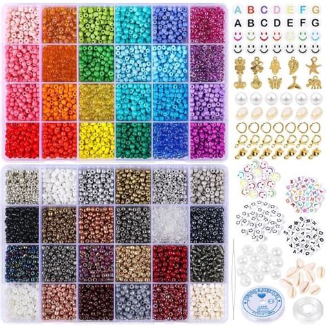 Perles De Rocaille Pour Bracelet Adulte Pc Kit Perles De Verre Avec