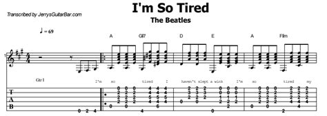 The Beatles Im So Tired Guitar Lesson Tab And Chords Jerrys Guitar Bar