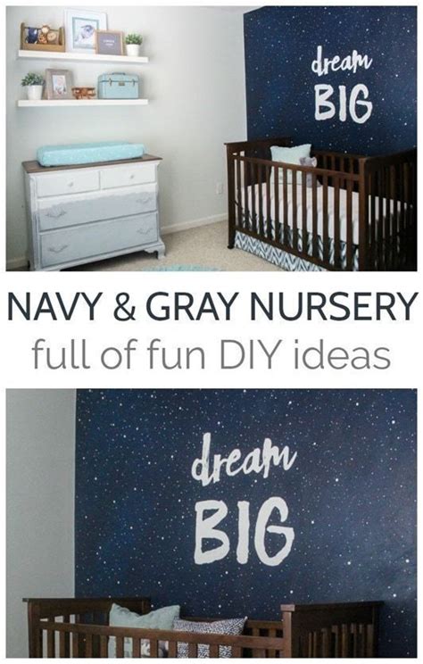 Navy and Gray Nursery Full of Special DIY Touches | Nursery neutral ...