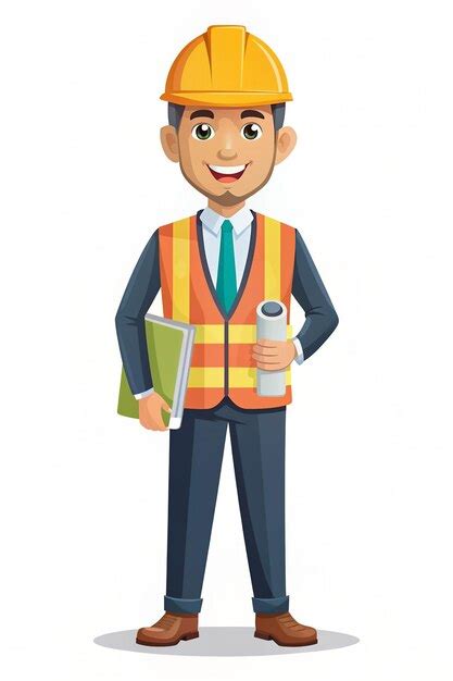 Civil Engineer Vector Infrastructure Development Character Premium Ai