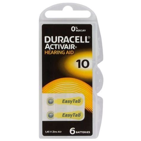 Duracell Activair 10 PR70 батарейки для слухового аппарата - упаковка 6 ...