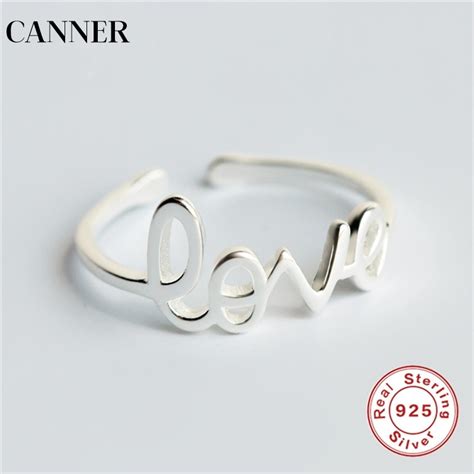 CANNER 925 Anillos Abiertos De Plata Esterlina Para Mujer Anillos De