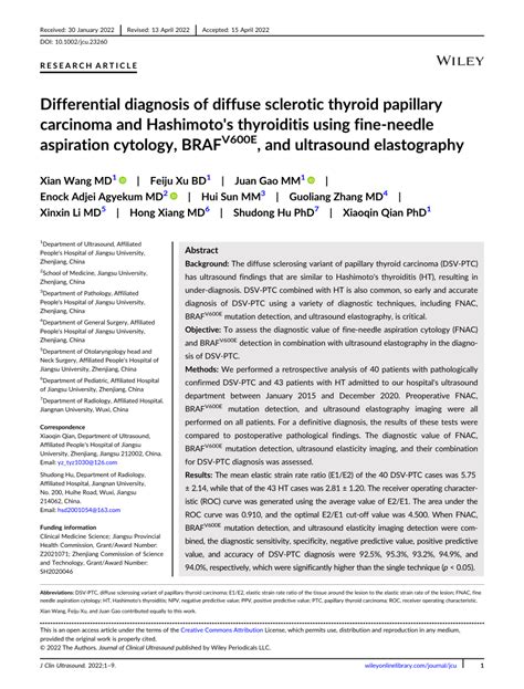 Pdf Differential Diagnosis Of Diffuse Sclerotic Thyroid Papillary