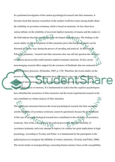 How Psychological Research Into False Memories Has Improved The Reliability Of Eyewitness
