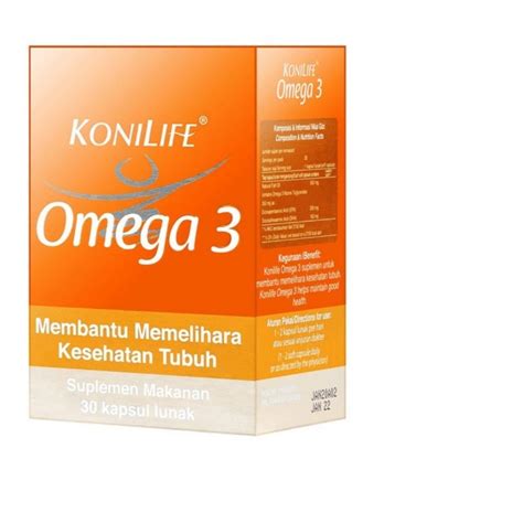 Jual Konilife Omega 3 Food Supplement Botol 30 Kapsul Mengandung Minyak