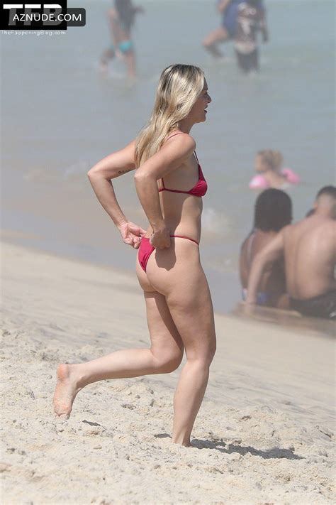 Melissa Cohen Sexy Seen Flaunting Her Fit Body In A Tiny Red Bikini At The Beach In Rio De
