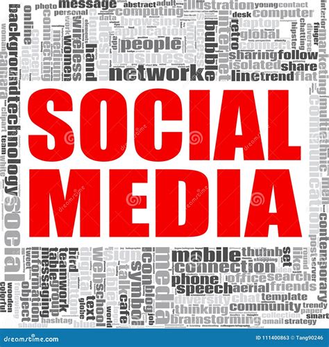 Social Media Word Cloud Stock Illustration Illustration Of Tagcloud