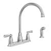 Moen Banbury High Arc Double Handle Standard Kitchen Faucet With Side