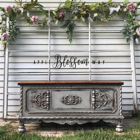 Vintage Lane Cedar Chest Finished In Annie Sloan Paris Grey With A Dark