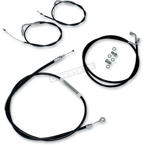 La Choppers Black Vinyl Handlebar Cable And Brake Line Kit For Use W12