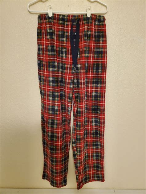 Mens Geoffrey Beene Pajama Pants Red Plaid M Gem