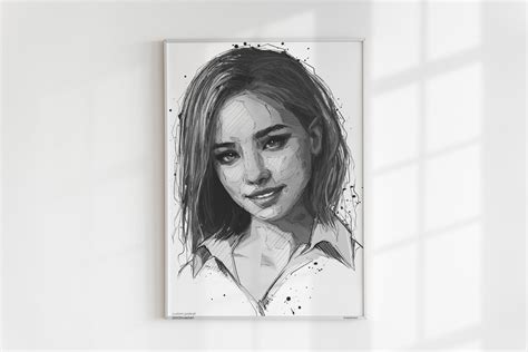 Custom Personalised Woman Portrait Sharpstrokez