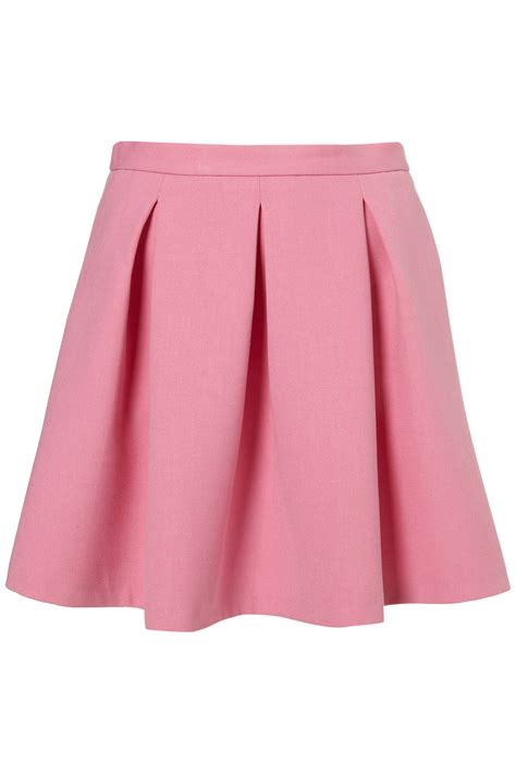 Topshop Invert Pleat Flippy Skirt In Pink Lyst